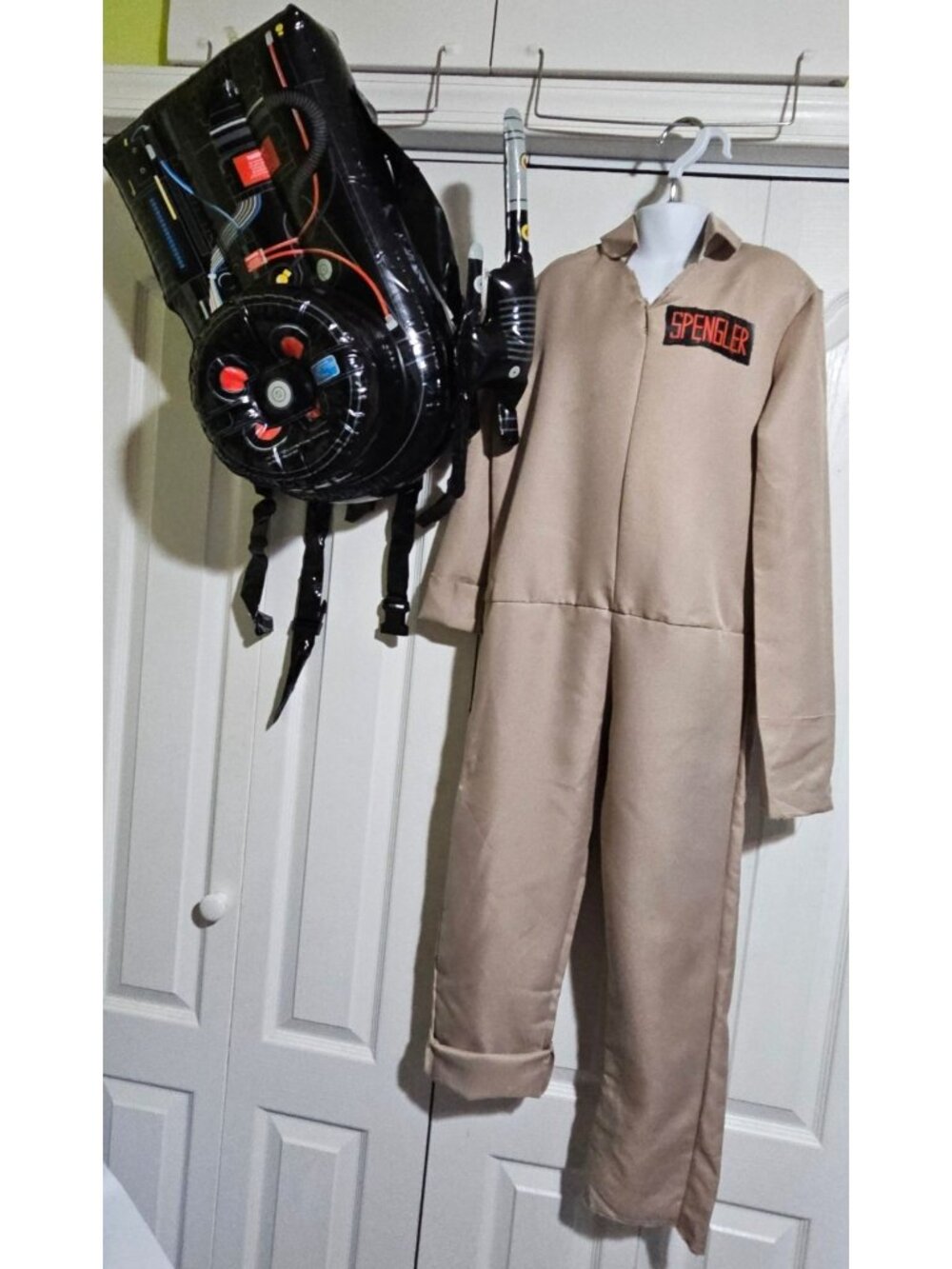 Ghostbusters Afterlife Spengler Costume Kids 7-8 Inflatable Proton Pack Wand